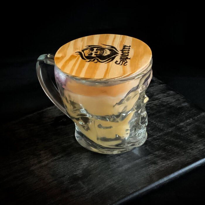 skull mug candle with lid