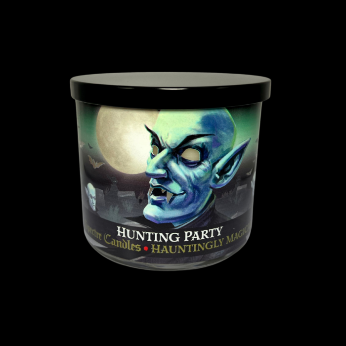 spectre candles, 15oz, hunting party candle, with lid